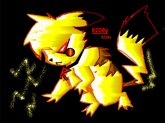 Evil pikachu, drawn in Flying Colors 1993